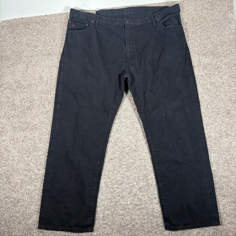Polo Ralph Lauren Mens Hampton Straight Black Jeans 44x30 Cotton Dungarees